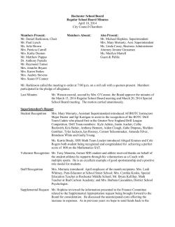 Rochester School Board Regular School Board Minutes April 10