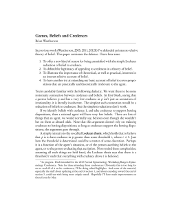 Games, Beliefs and Credences