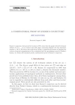 A Combinatorial Proof of Kneser`s Conjecture