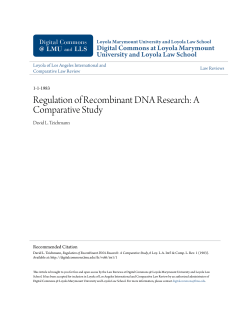 Regulation of Recombinant DNA Research: A Comparative Study