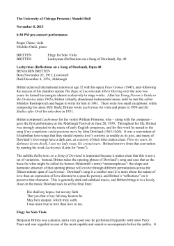 Program Notes - University of Chicago Presents