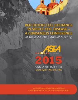 RED BLOOD CELL EXCHANGE IN SICKLE CELL DISEASE – A