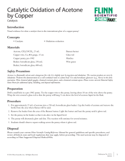 Catalytic Oxidation of Acetone by Copper