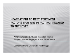 hearsay put to rest: pertinent factors that are in fact not