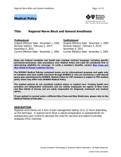 Regional Nerve Block And General Anesthesia