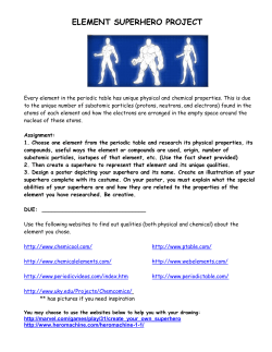 ELEMENT SUPERHERO PROJECT