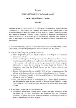 National Disability Program