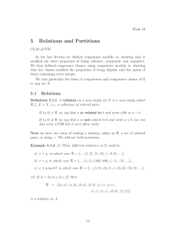 5 Relations and Partitions