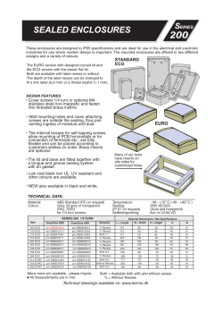 Cover screws 1/4 turn or optional M4 stainless steel non