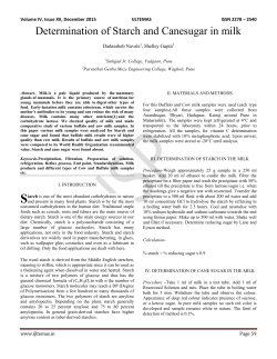 Determination of Starch and Canesugar in milk