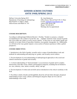 Anth 390B Gender Across Cultures - Boakyewa