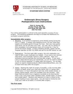 Post-Operative Endoscopic Sinus Surgery Care