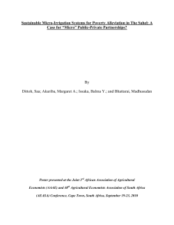 Sustainable Micro-Irrigation Systems for Poverty