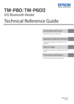 TM-P80/TM-P60II iOS Bluetooth Model Technical Reference Guide