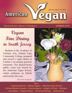 Vegan Fine Dining - American Vegan Society
