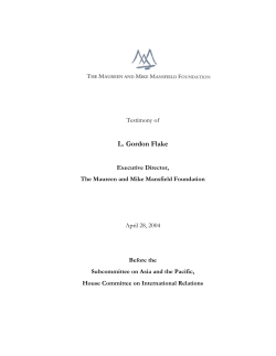 Humanitarian Aid in North Korea - The Maureen and Mike Mansfield