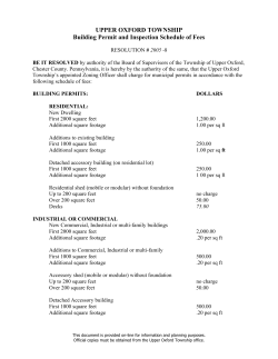 Building Permit and Inspection Schedule of Fees