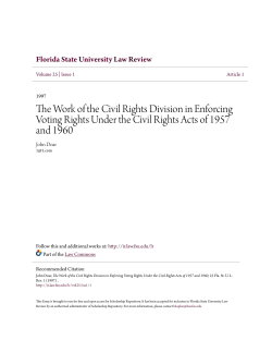 The Work of the Civil Rights Division in Enforcing Voting Rights
