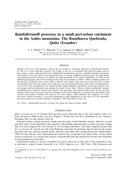 Rainfall/runoff processes in a small peri