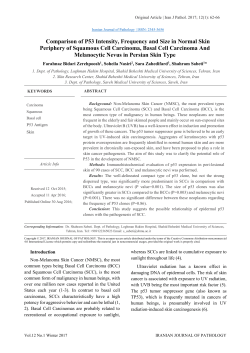 Comparison of P53 Intensity, Frequency and Size in Normal Skin