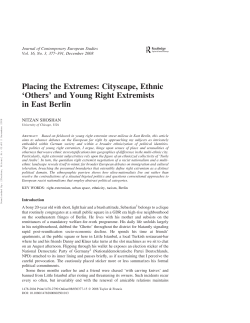 Placing the Extremes: Cityscape, Ethnic `Others` and Young Right