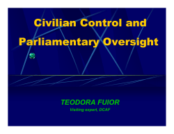 Civilian Control and Parliamentary Oversight