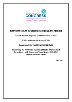 NORTHERN IRELAND PUBLIC SERVICE PENSIONS REFORM