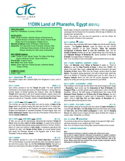 11D8N Land of Pharaohs, Egypt (EG11L)