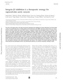 Integrin &beta;3 inhibition is a therapeutic strategy for supravalvular aortic