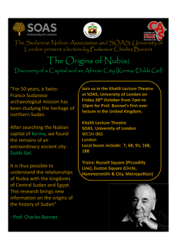 The Origins of Nubia - SOAS University of London