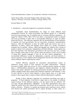 1 Fiscal Decentralization in Spain: An Asymmetric Transition to