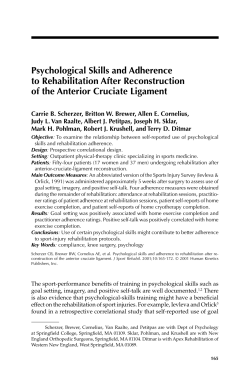 Psychological Skills and Adherence to
