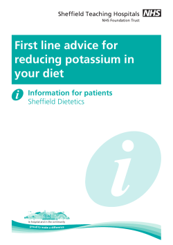 First line advice for reducing potassium in your diet