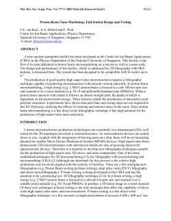 Proton Beam Nano-Machining: End Station Design and Testing J.A.