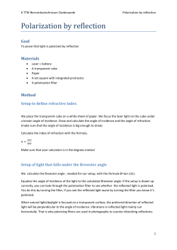 Brewster experiment photonics contest Bernardustechnicum