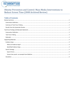 Mass Media Interventions to Reduce Screen Time