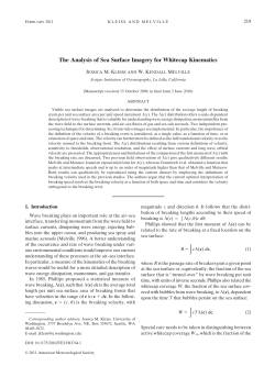 The Analysis of Sea Surface Imagery for Whitecap Kinematics
