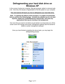 Defragmenting your hard disk drive on Windows XP