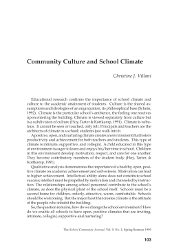 Community Culture and School Climate