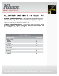 full synthetic multi-vehicle low viscosity atf