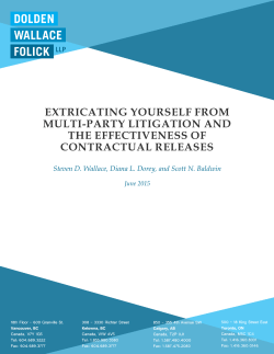 Extricating Yourself from Multi-Party Litigation and the Effectiveness