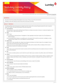 Statutory Liability Policy