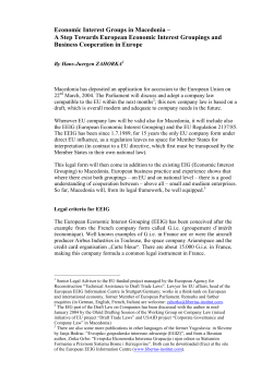 Economic Interest Groups in Macedonia