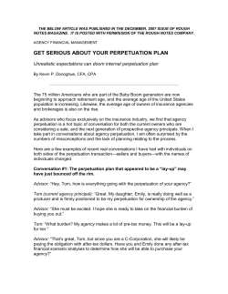 get serious about your perpetuation plan