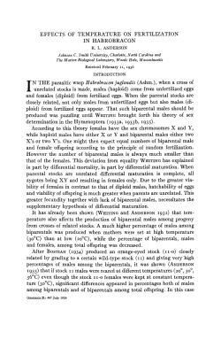 EFFECTS OF TEMPERATURE ON FERTILIZATION IN