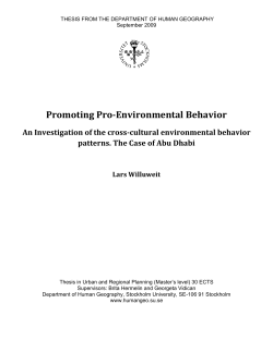 Promoting Pro-Environmental Behavior