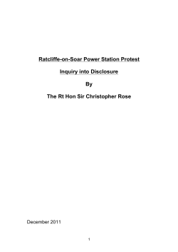 Ratcliffe-on-Soar Power Station Protest Inquiry into Disclosure By