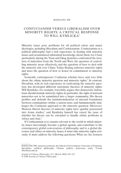 confucianism versus liberalism over minority rights