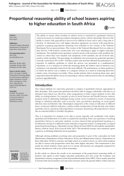 Proportional reasoning ability of school leavers