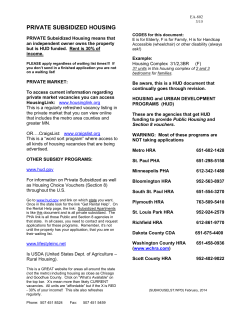 PRIVATE SUBSIDIZED HOUSING
